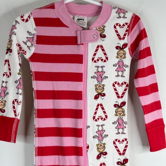 Hanna Andersson Dr. Suess Grinch Christmas Sleeper 2T Cindy Lou Candy Cane READ - Picture 3 of 11